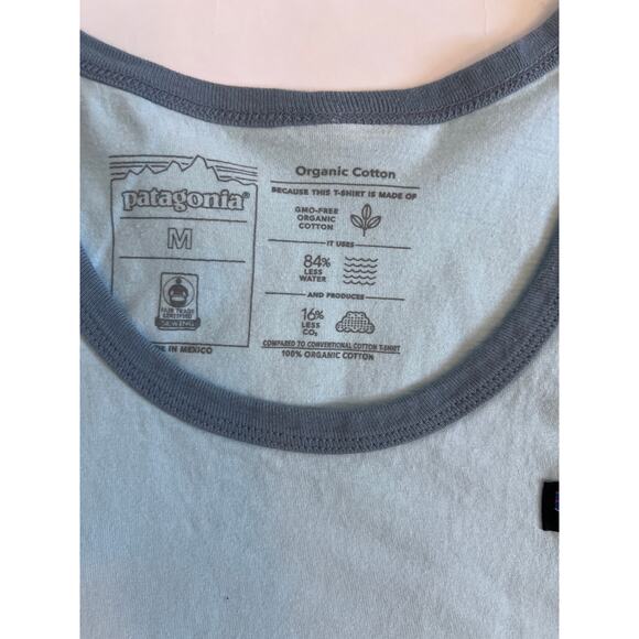 PATAGONIA WOMENS P-6 ORGANIC COTTON TANK FIN BLUE STY37578 SIZE MEDIUM - Picture 4 of 8